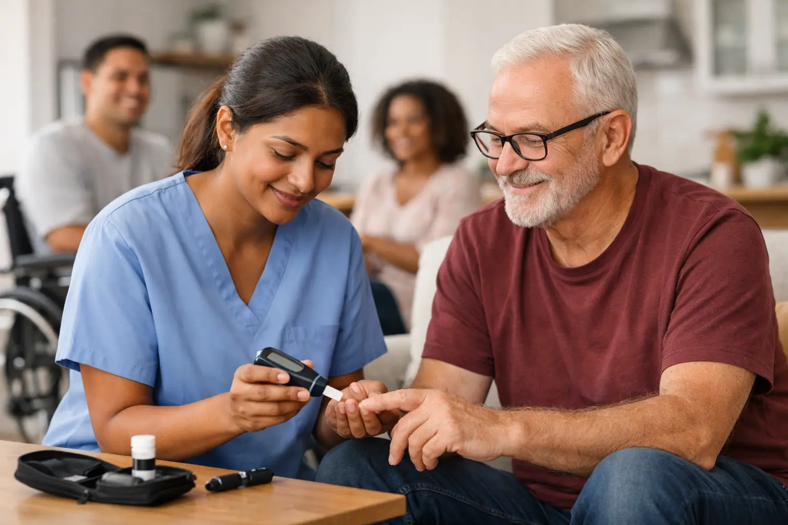 Can Support Workers Check Glucose Safely?